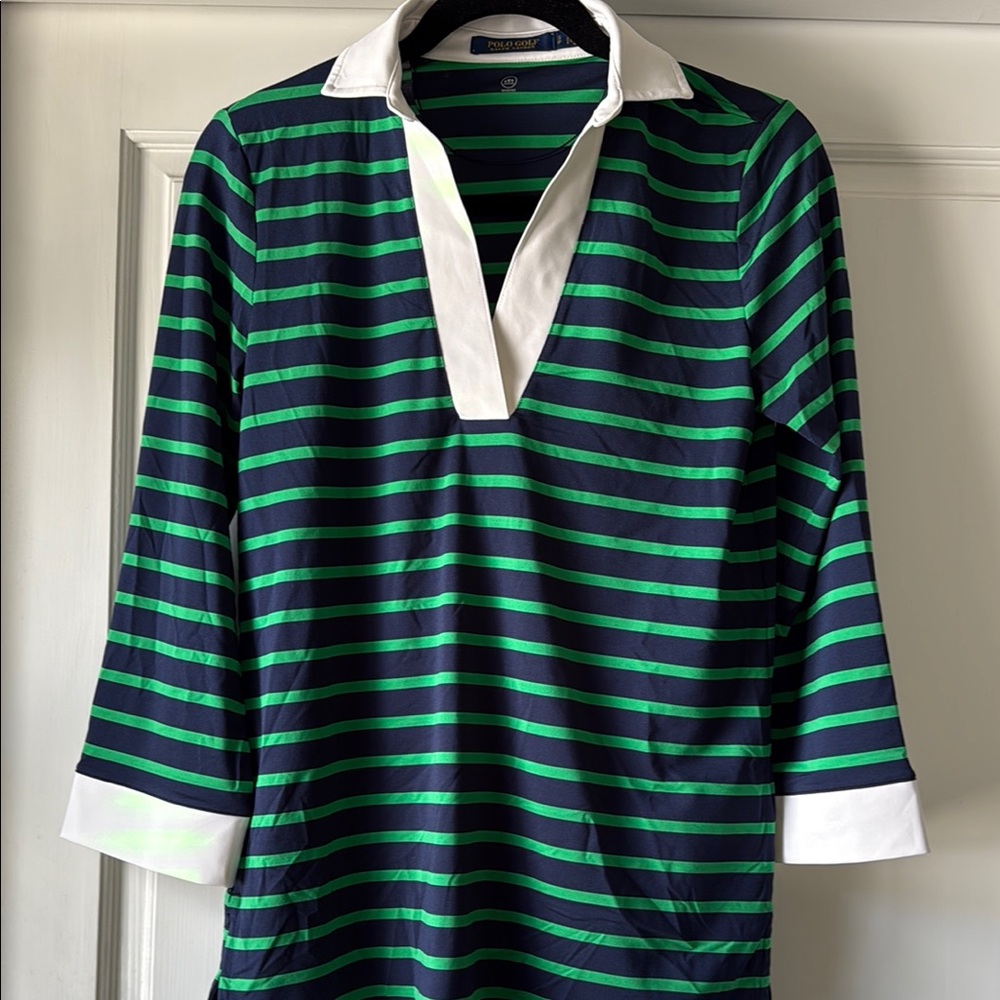 Polo Ralph Lauren Preppy Navy and Green Tunic - Small